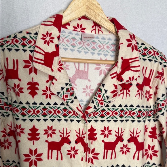 NWOT Hanna Andersson Women's Holiday Flannel Pajama Set Sz S Dear Deer Christmas - Picture 4 of 14